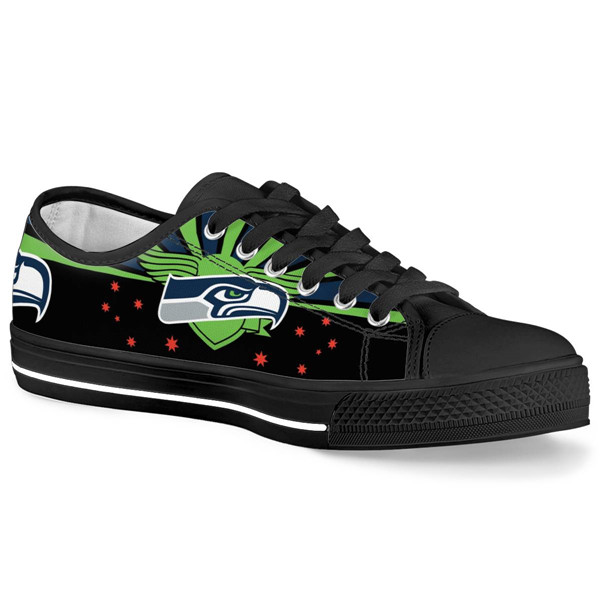 Men's Seattle Seahawks Low Top Canvas Sneakers 005